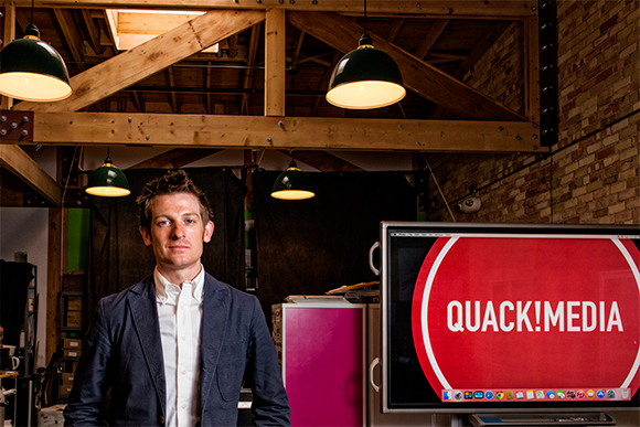 Al McWilliams at the Quack!Media offices in downtown Ann Arbor