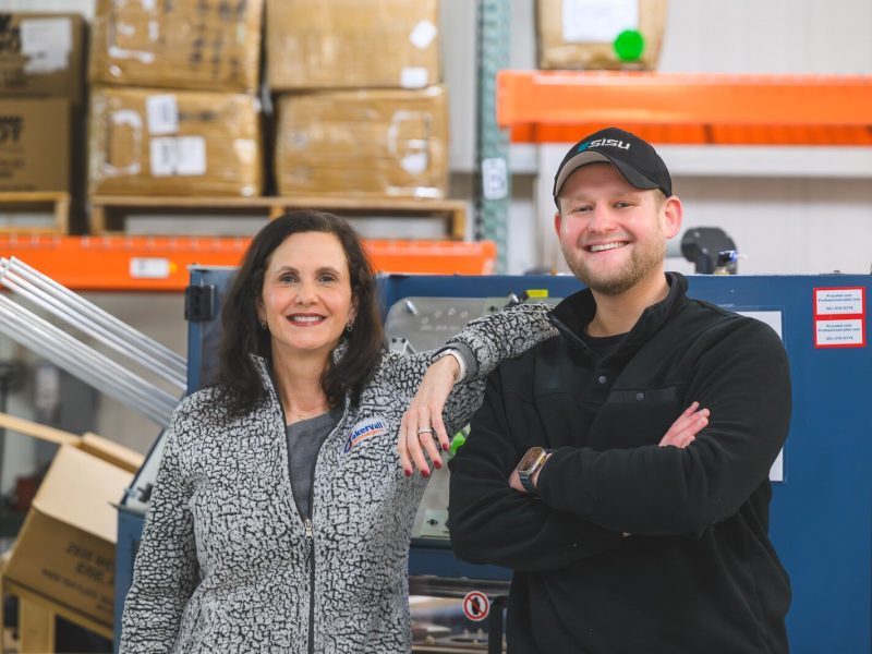 Akervall Technologies co-founder Sassa Akervall with Akervall's new CEO, Ben Bloomfield. Sassa Akervall stepped down from the company last summer.