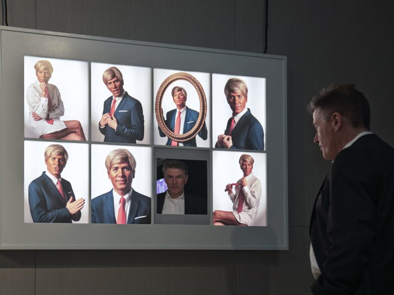 An installation in Rogério Pinto's show, "Colorism."