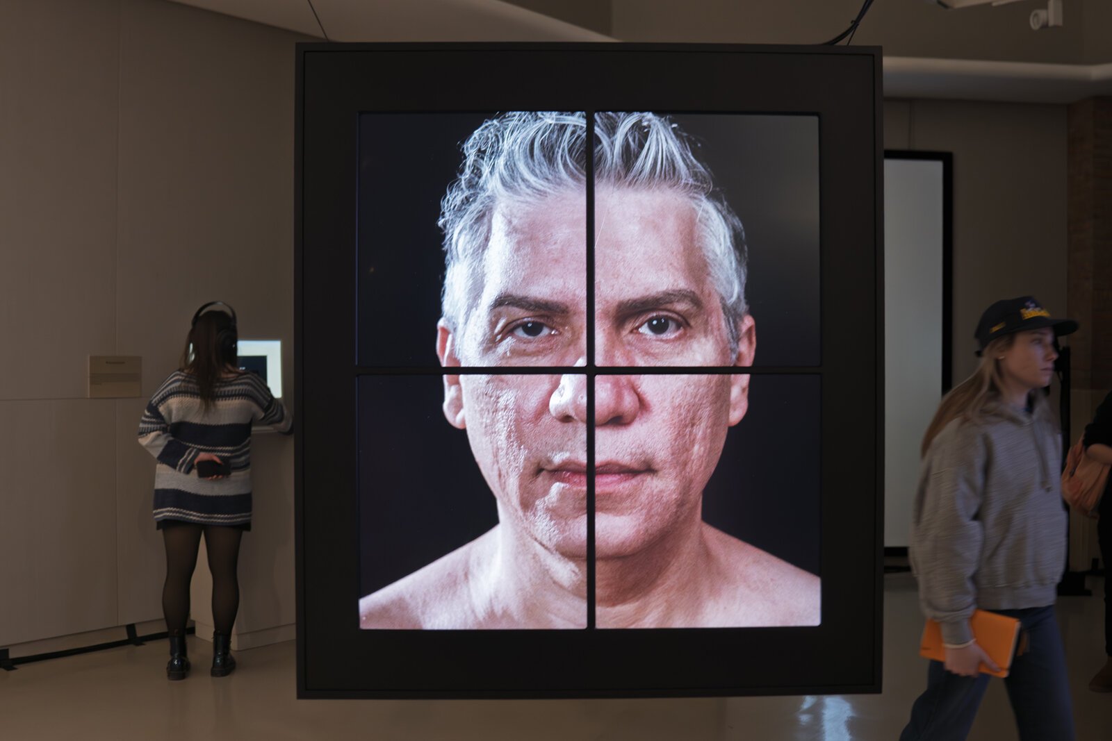 An installation in Rogério Pinto's show, "Colorism."