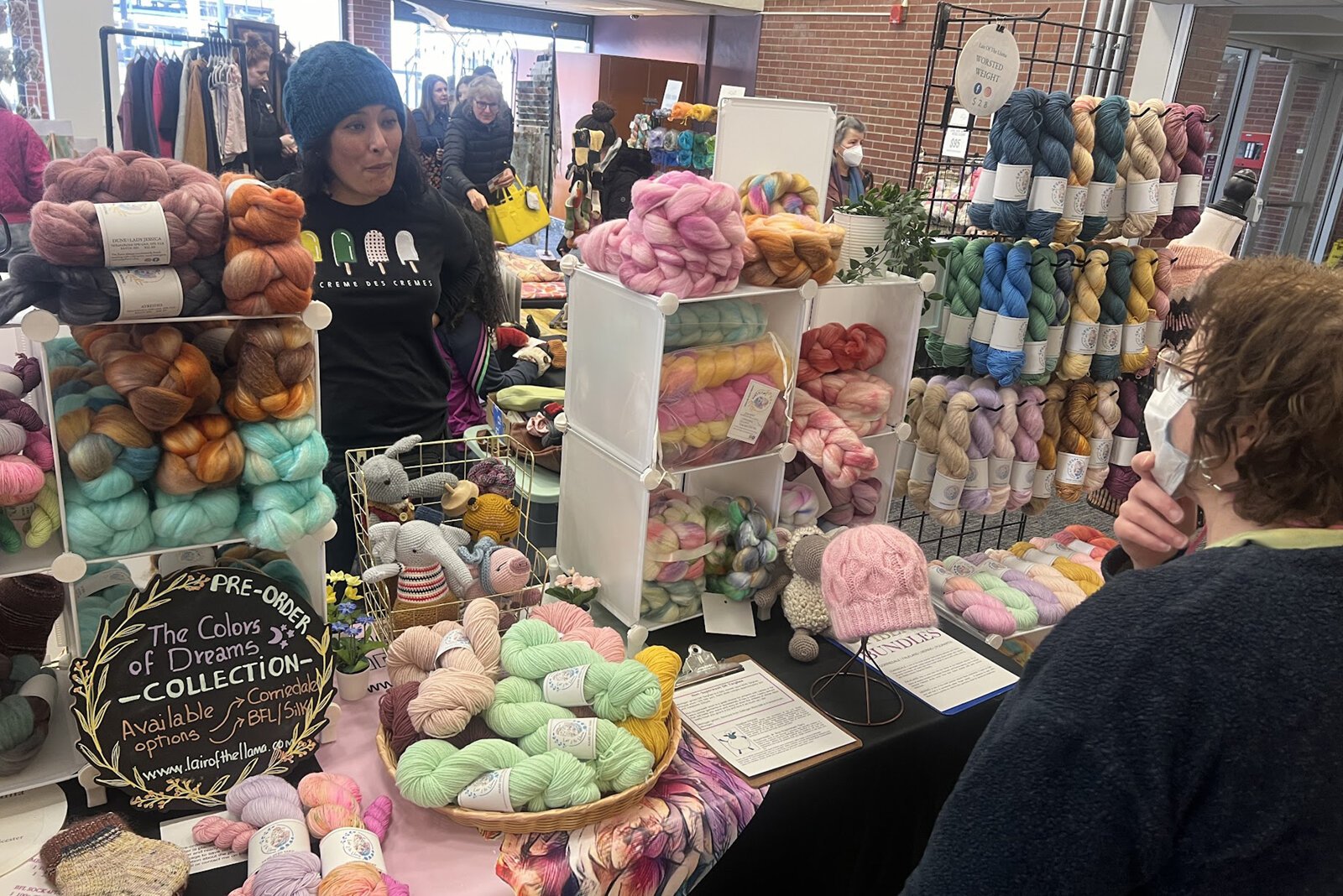 A vendor at the 2024 Ann Arbor Fiber Arts Expo.