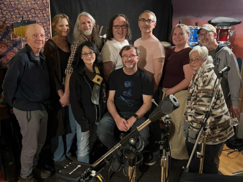 A group calling itself the OWM Tabernacle recorded the Michigan Music Resistance's first single, "Old White Men." Michigan Music Resistance founder David Roof is pictured at center in a white shirt.