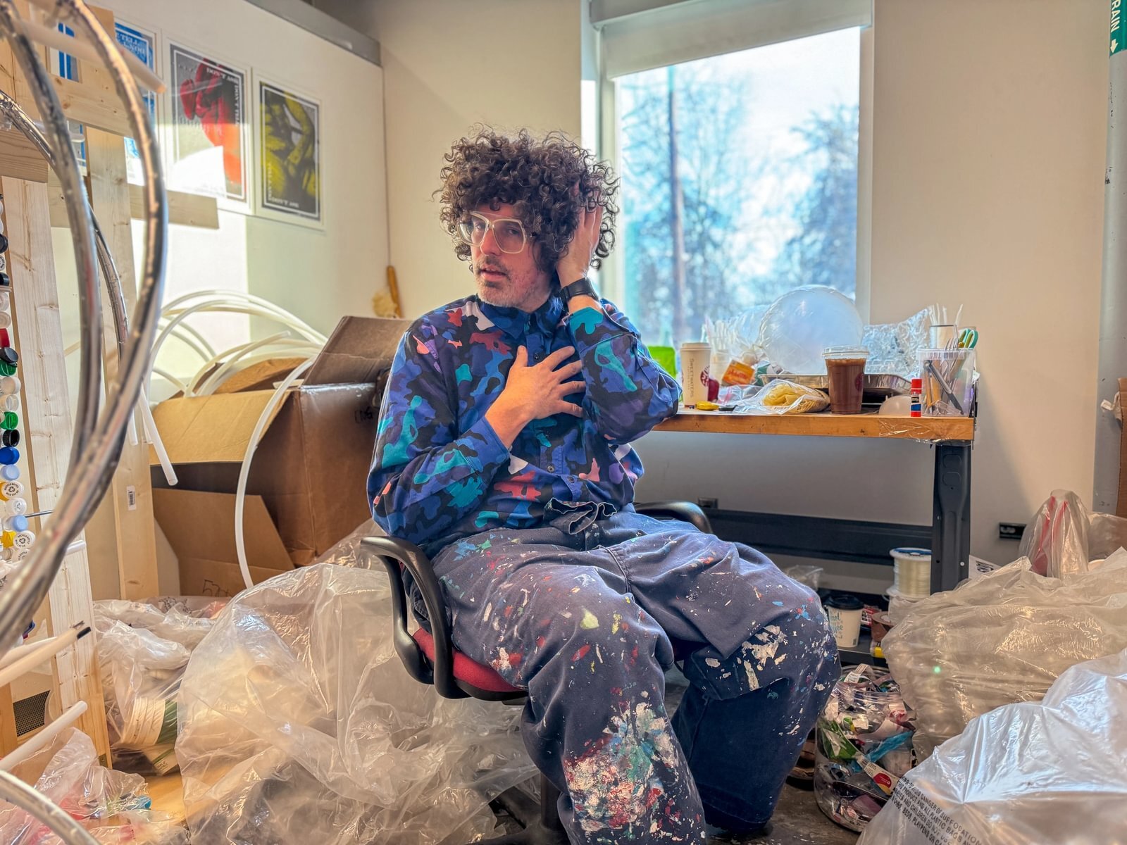 Machine Dazzle at work on "Ouroboros."