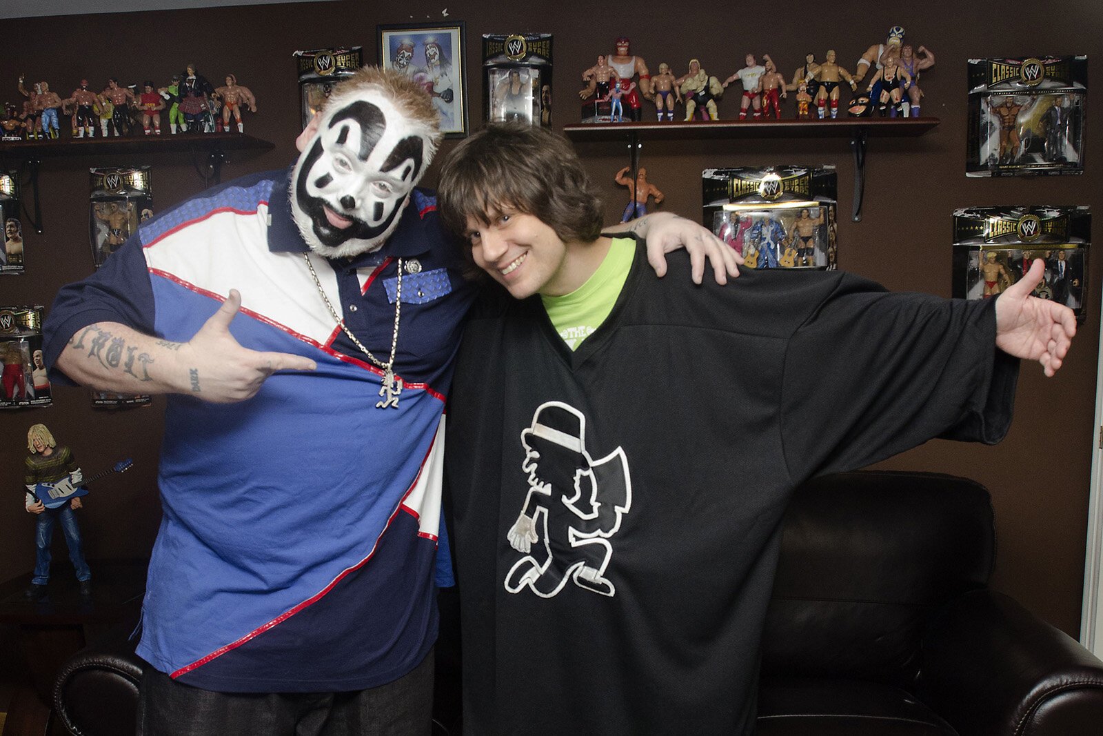 Doug Coombe (right) photographed with Violent J of Insane Clown Posse.