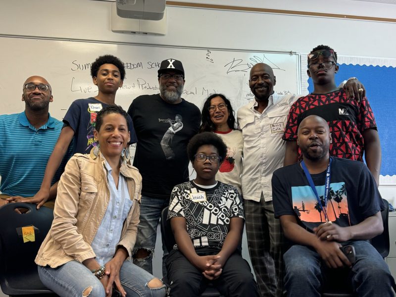 Voices of Youth Freedom School organizers, guest speakers, and students. Aaron Foley, the author of this story, is pictured at far left.
