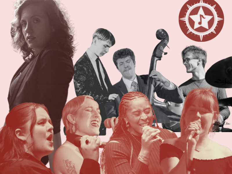 A promotional image for Olivia Van Goor's Anti-Valentine's Jazz Cabaret Showcase.