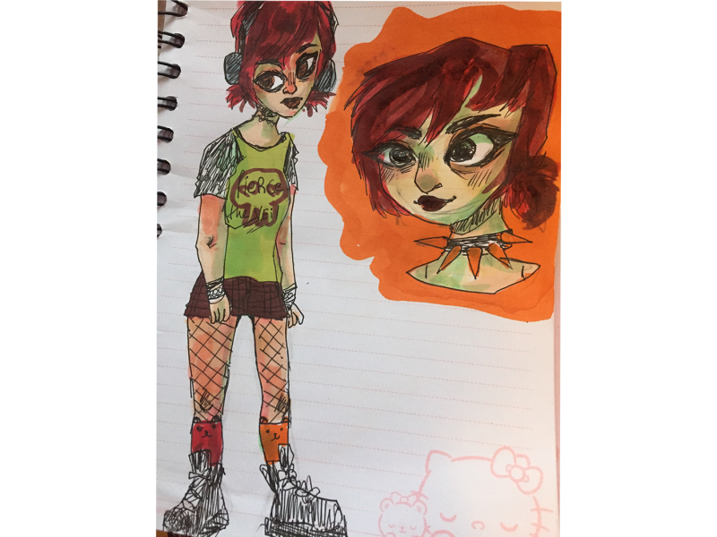 Self-portrait by R., a trans middle school student in Ann Arbor.