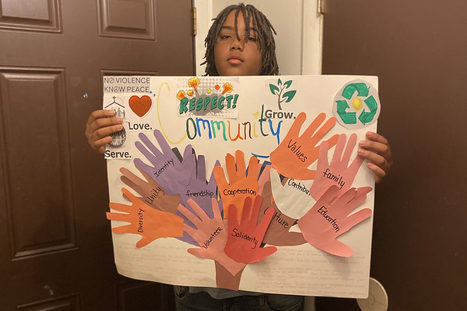 Antoine Florence with his poster.