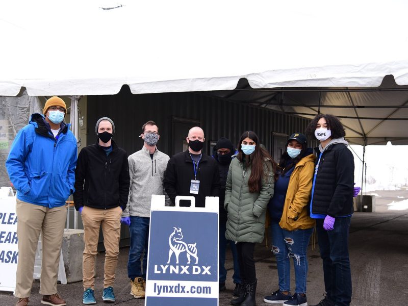 LynxDx staff at one of the company's drive-through COVID-19 testing sites.
