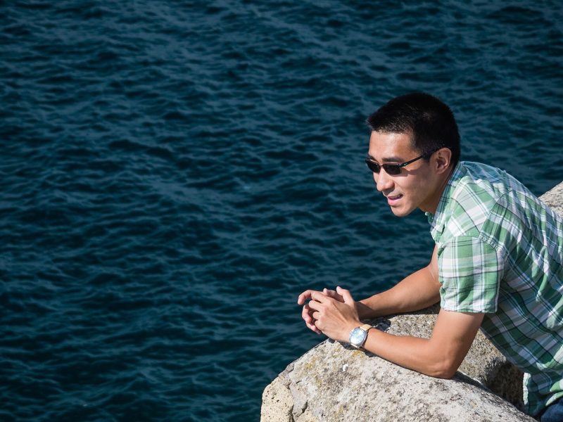 Zonder founder Harry Yang visits the Castel dell'Ovo in Naples, Italy, before the COVID-19 pandemic.