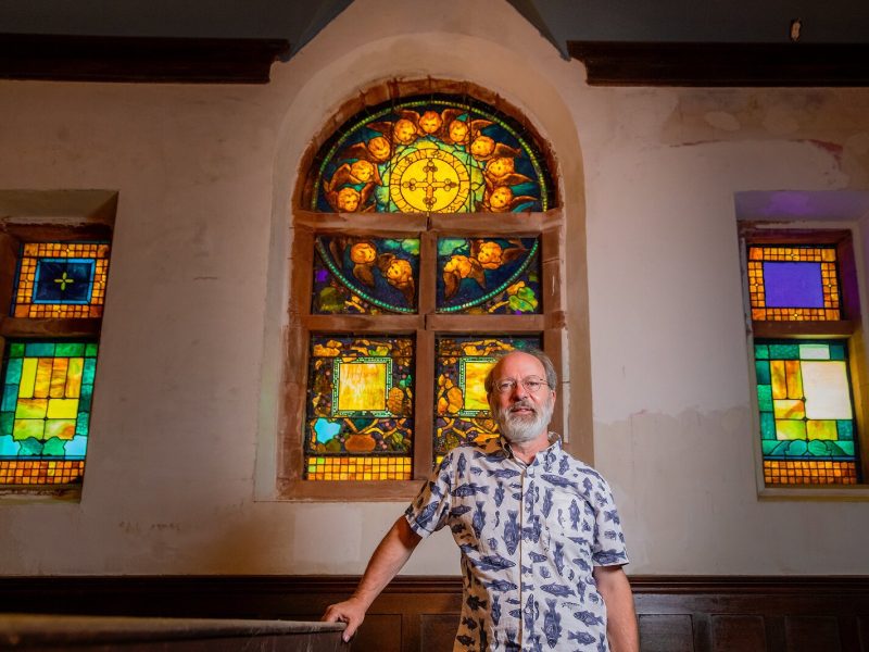 Barry LaRue at Starkweather Memorial Chapel.