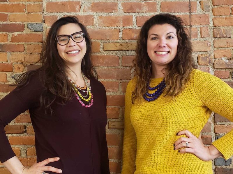 LoanSense cofounder Catalina Kaiyoorawongs with Tina Heusel, the company's partnerships lead at SPARK East.