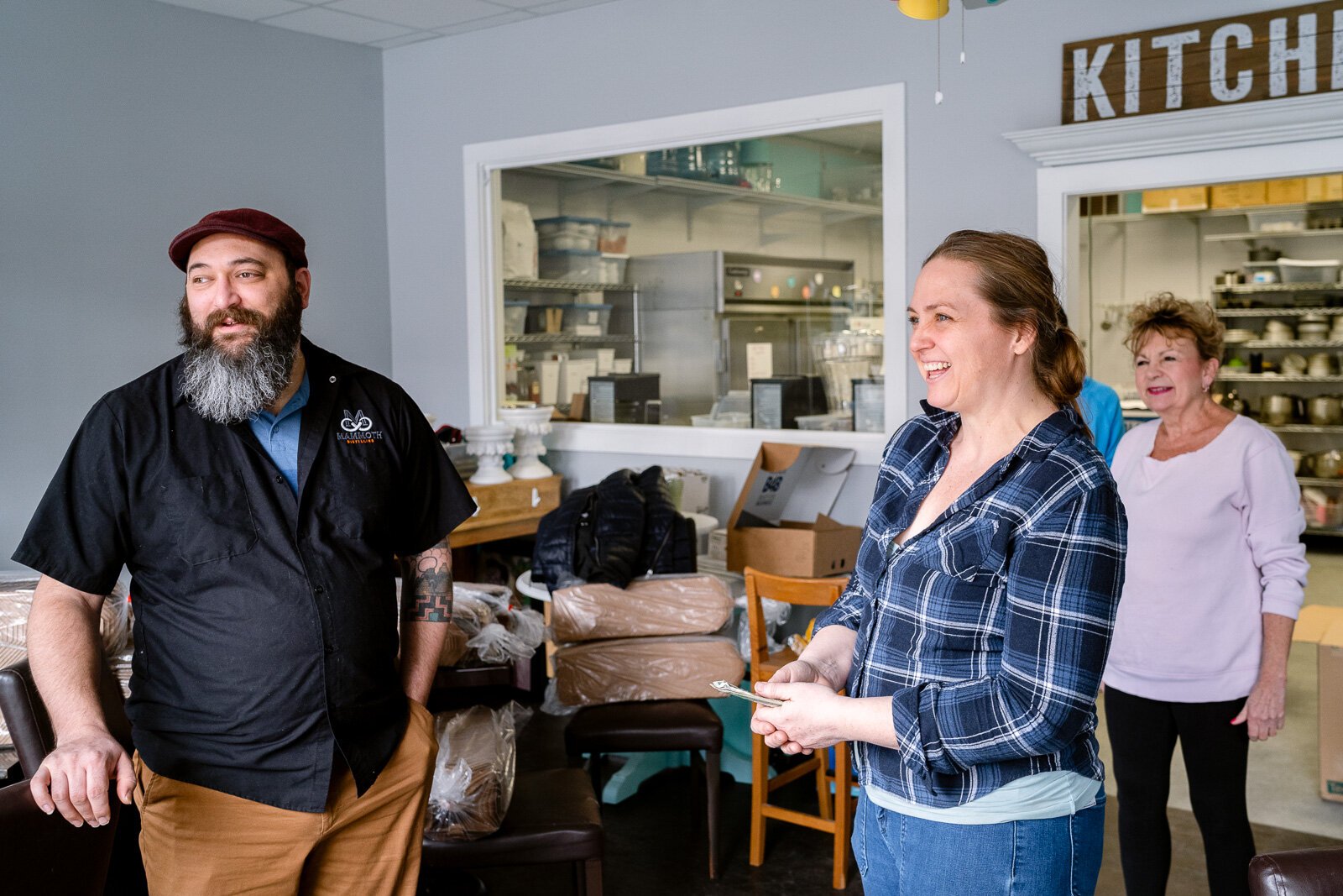 Phil Attee, Lisa McDonald, and Laurie Atwood at Eat More Tea.