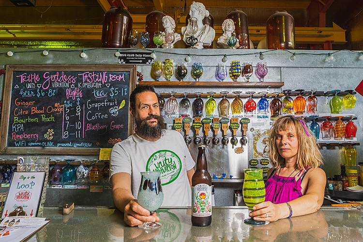 Tarek and Rachel Kanaan at the Unity Vibration tasting room.