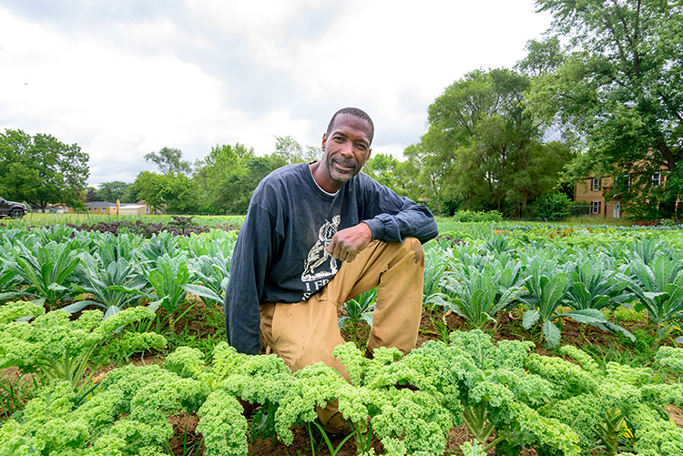 Melvin Parson at We The People Growers Association gardens