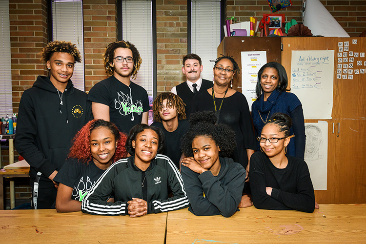 The NSBE Jr chapter and their advisors at YCHS