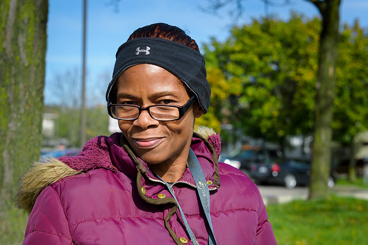 Treda Guyton at the Ypsilanti Transit Center