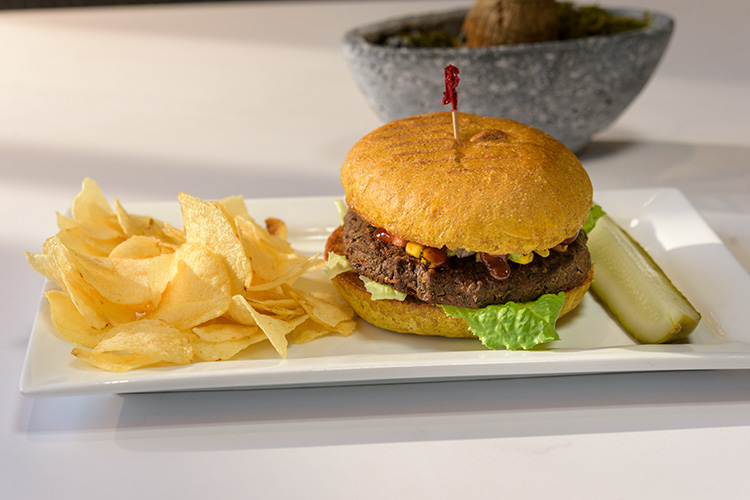 First Bite's black bean burger.