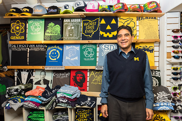Elmo Morales at his shop on East Liberty