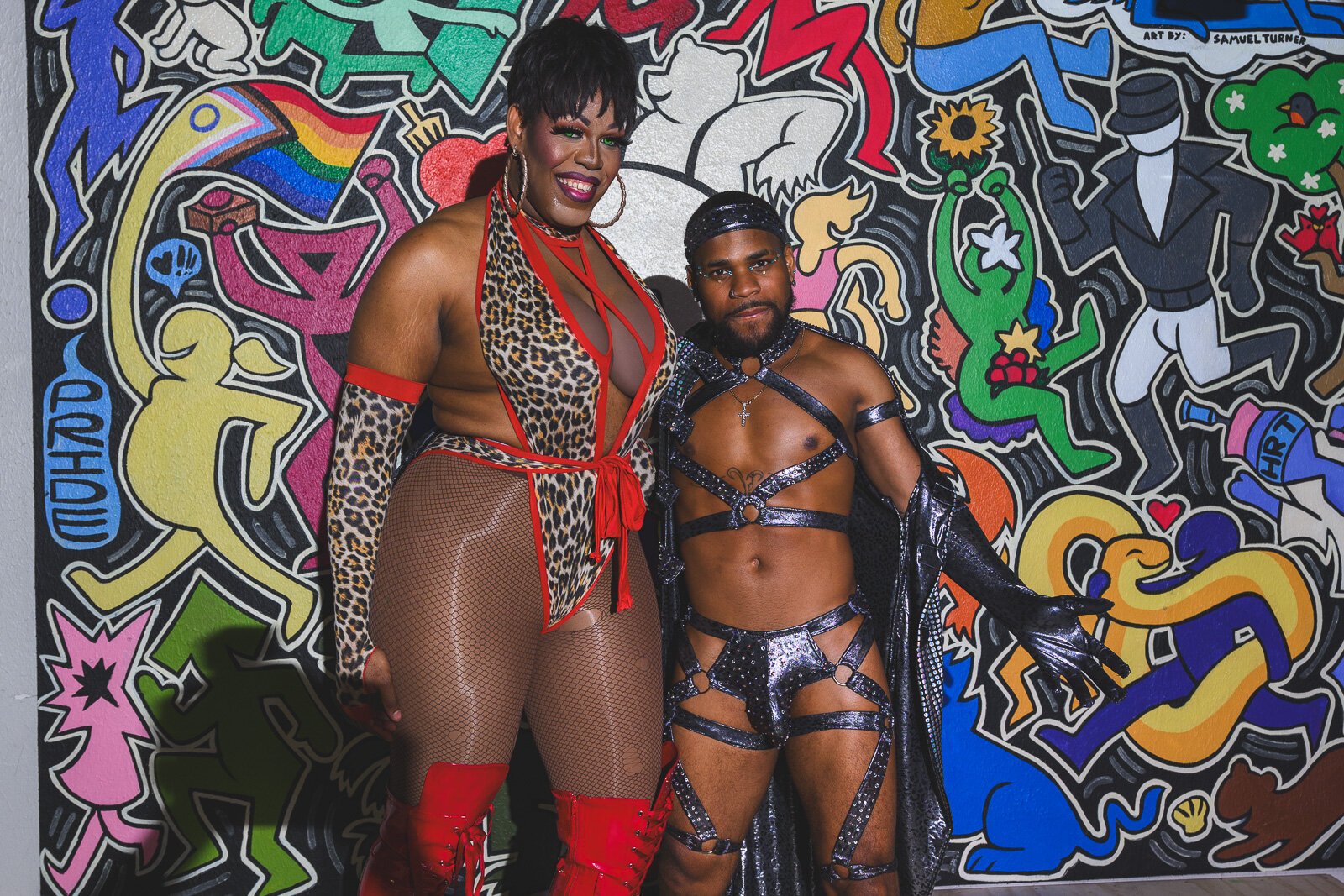 Lotipha Renée Hunter and Donnie Love Hunter perform at a drag bingo event at Uplift in Ann Arbor.