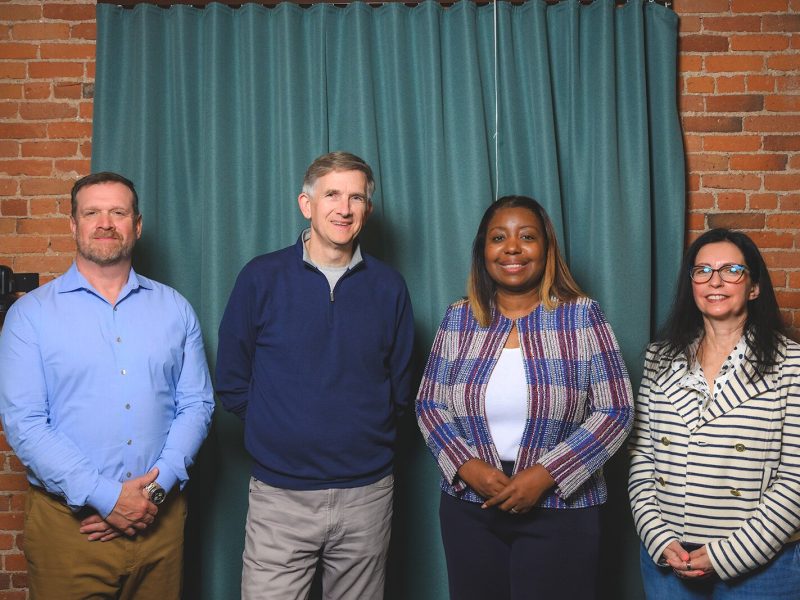Ann Arbor Area Community Foundation Vice President for Community Investment Christopher Lemon, CFO Jamie Hunter, President and CEO Shannon Polk, and Impact Investing Manager Frances Todoro-Hargreaves.