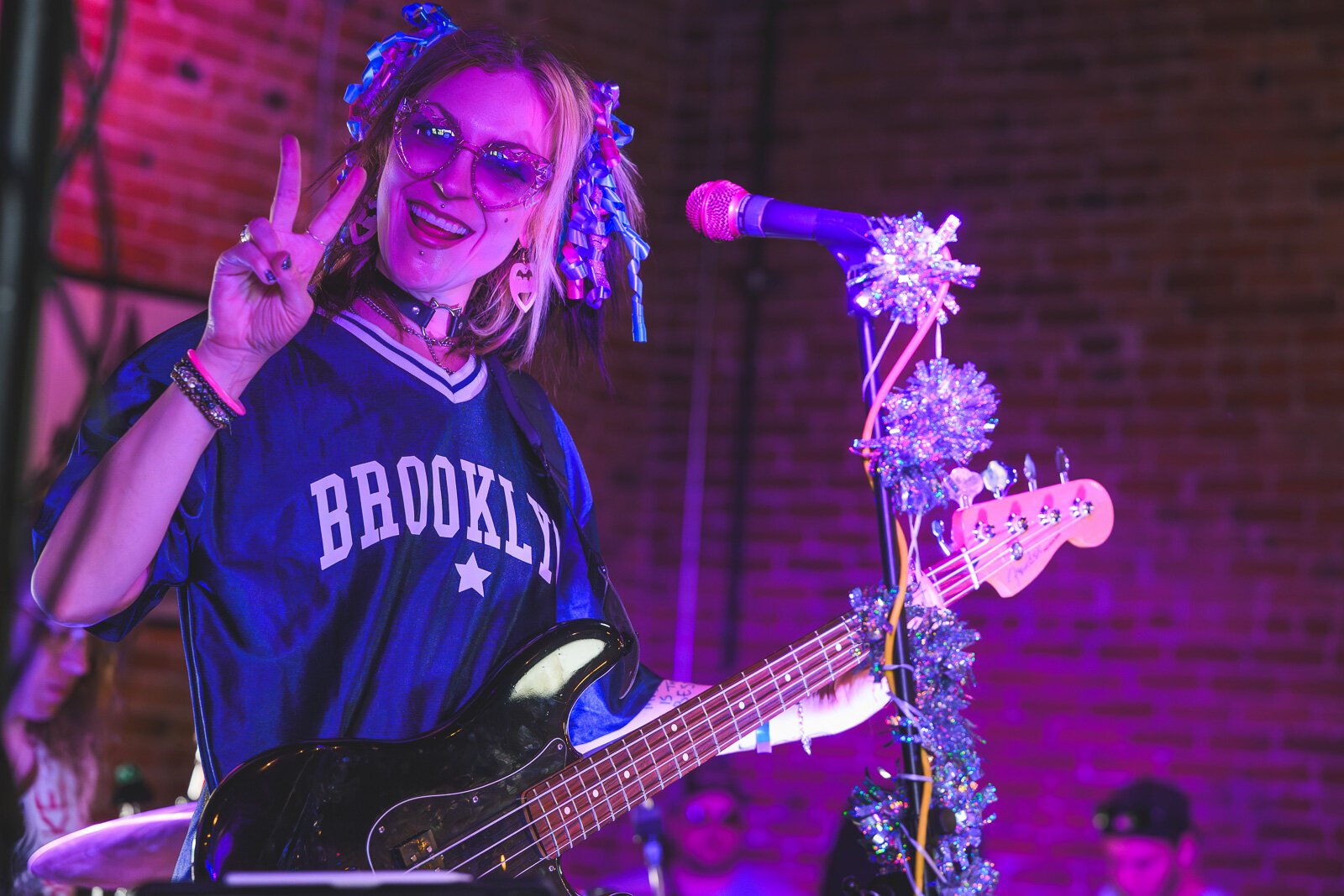 Allie Sciulla performing with Carmel Liburdi at the Ypsi Pride Freighthouse Stage.