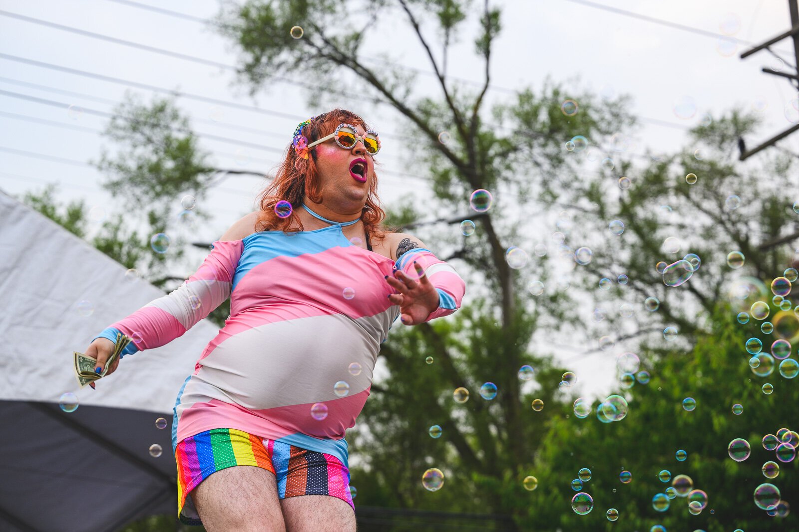 Zooey Gaychanel performing at the Ypsi Pride Street Stage.