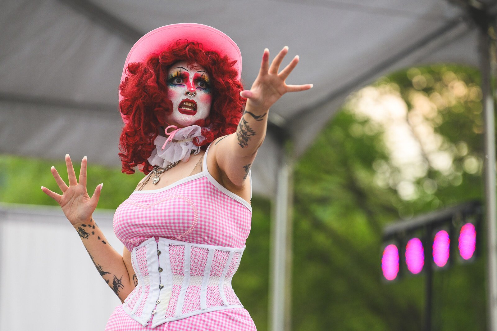 Cavity performs Chappell Roan's "Pink Pony Club" at the Ypsi Pride Street Stage.