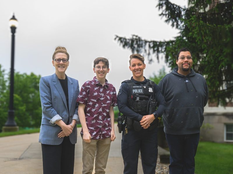 Barbara Walters, Adam Weisman, Kasey Whitford, and Dan Johnson at Eastern Michigan University.