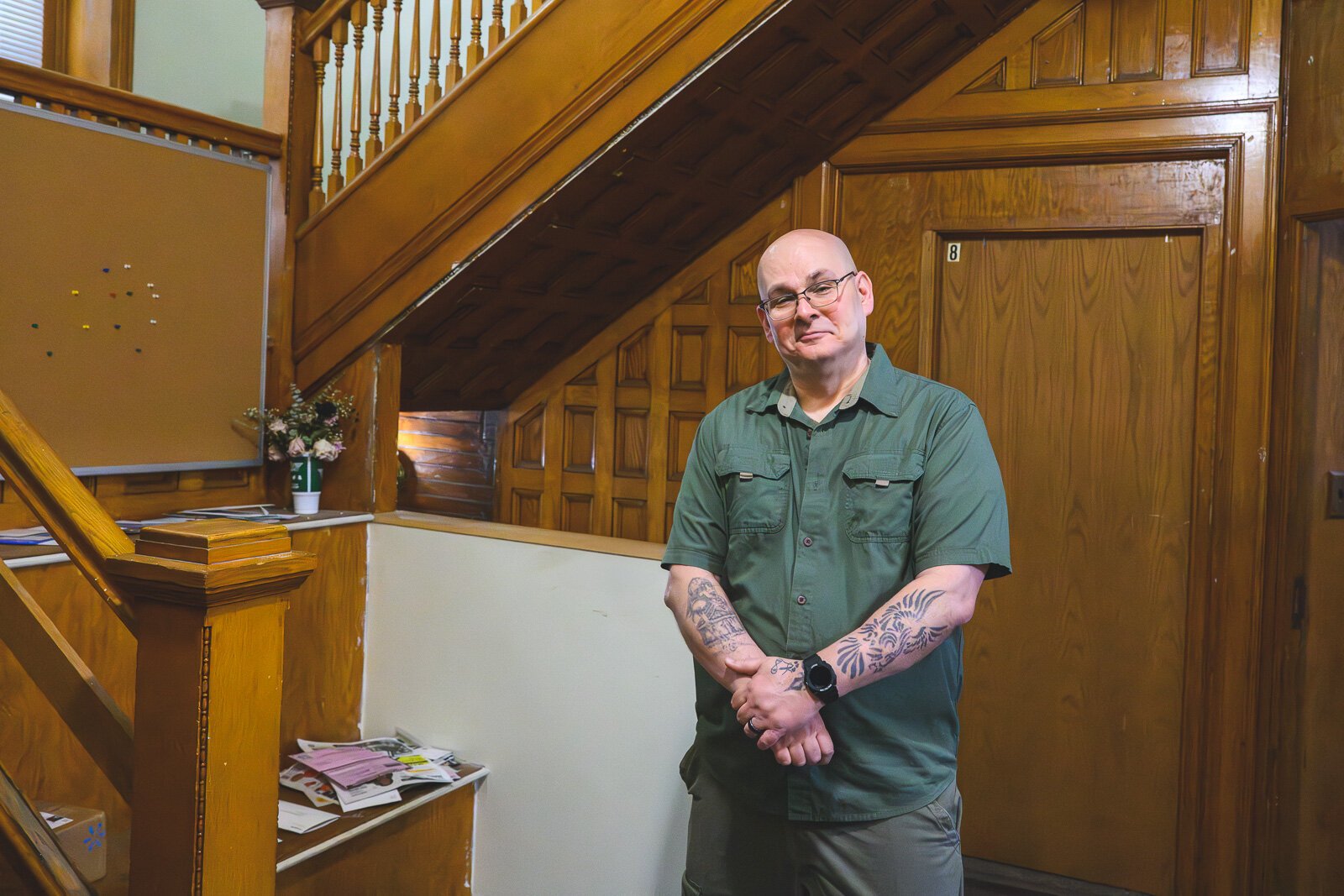 Adam Grant at A Brighter Way's future transitional house for formerly incarcerated people.