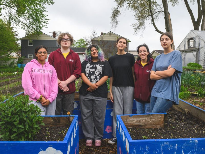 Sienna Troy, Eli Harris, Nick Corvera-Garay, Jaylah Cotton, Josephine Smith, and Tuula Martinez at a Growing Hope Teen Leadership Program meeting.