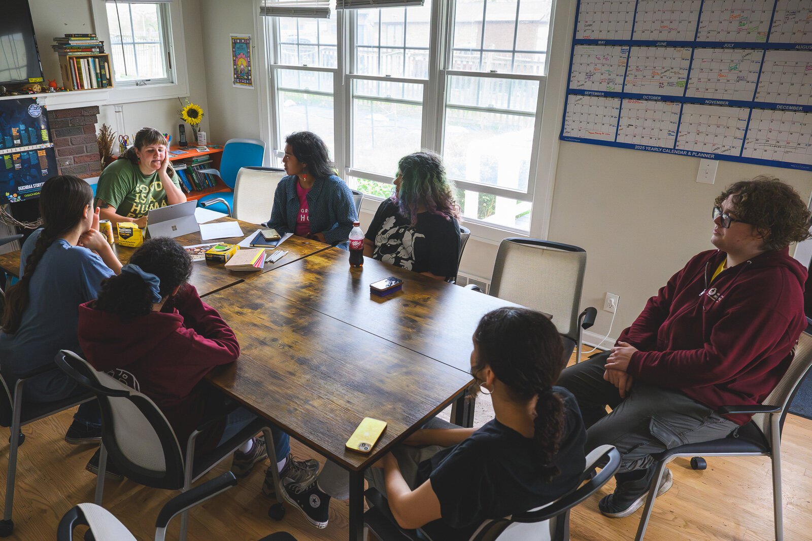 A meeting of the Growing Hope Teen Leadership Program.