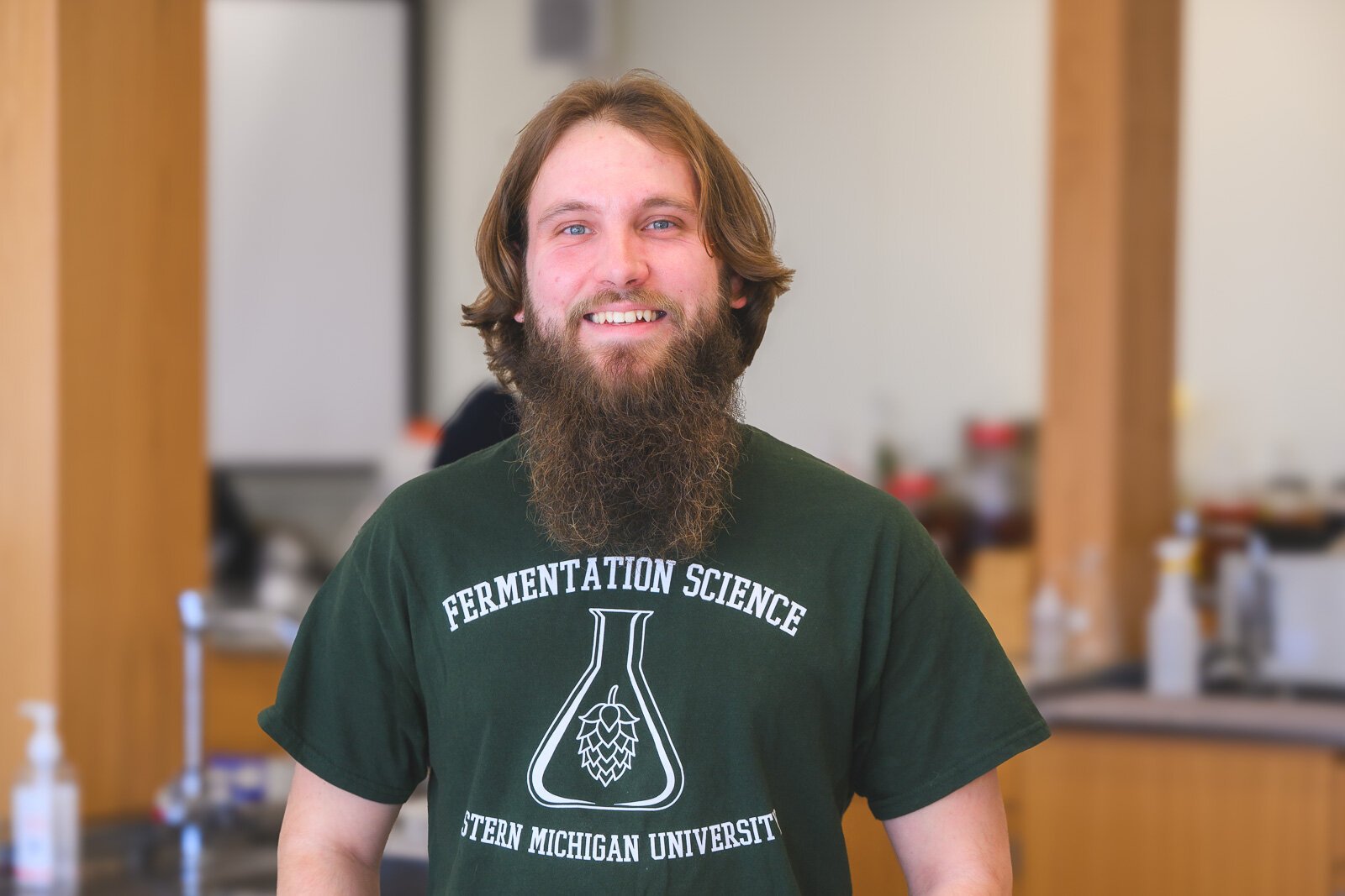 EMU fermentation instructor Taylor Heckaman at EMU's fermentation lab.