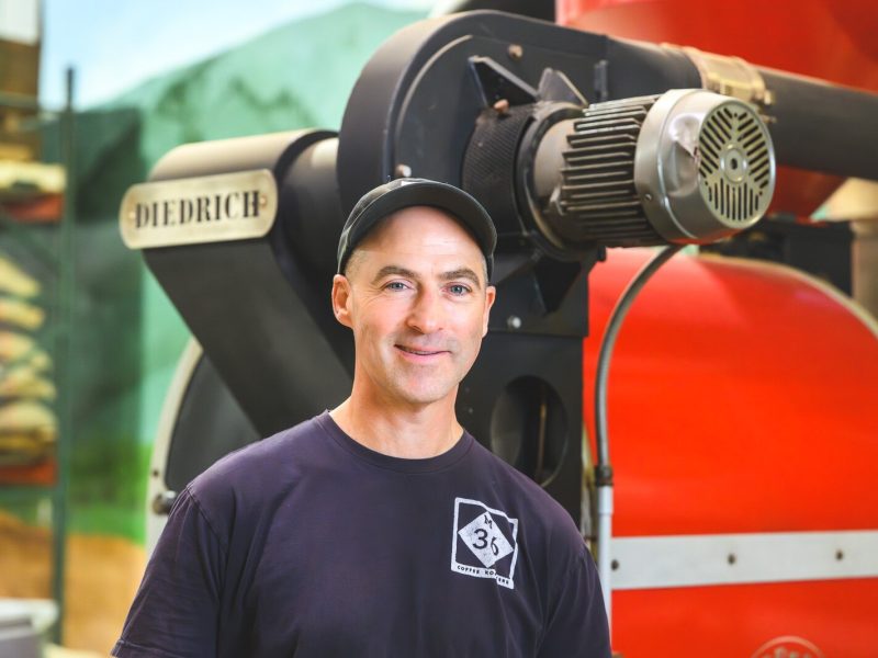 M-36 Coffee Roasters co-owner Ken Pargulski at their Whitmore Lake headquarters.