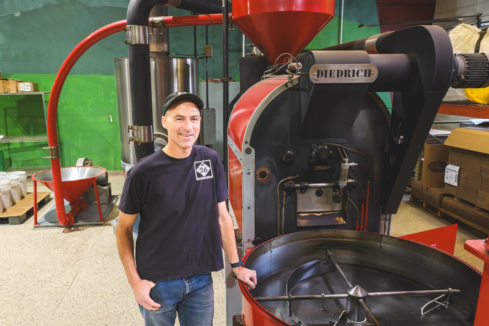 M-36 Coffee Roasters co-owner Ken Pargulski at their Whitmore Lake headquarters.