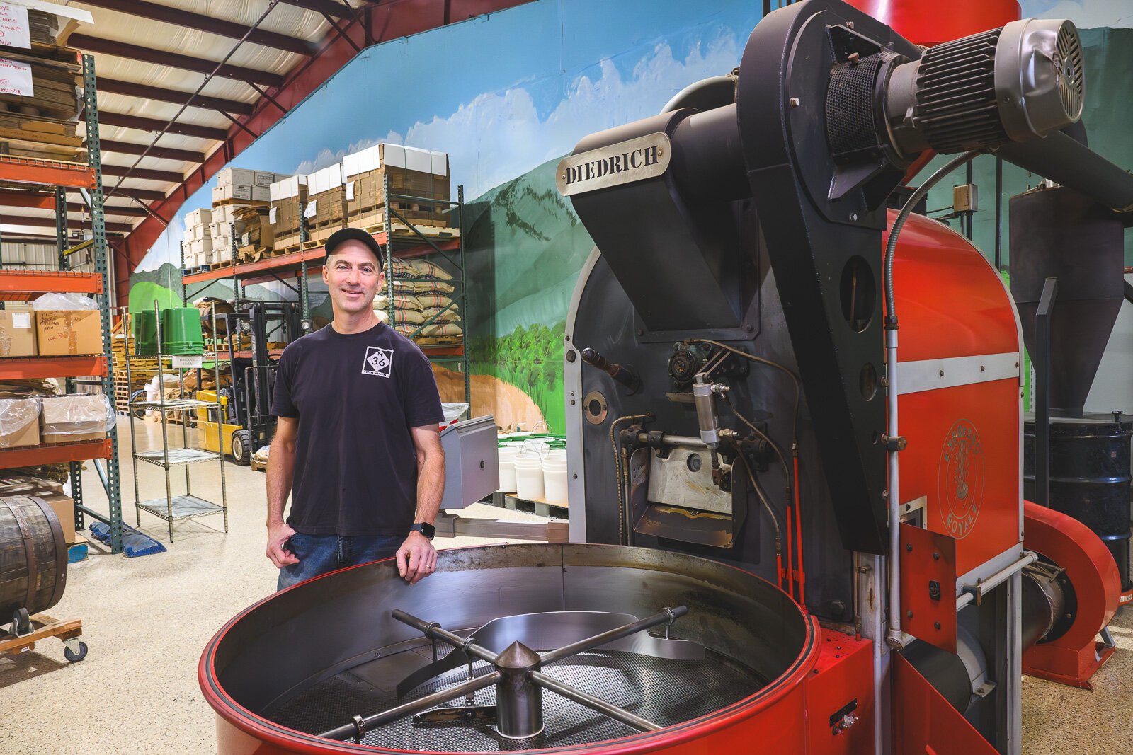 M-36 Coffee Roasters co-owner Ken Pargulski at their Whitmore Lake headquarters.