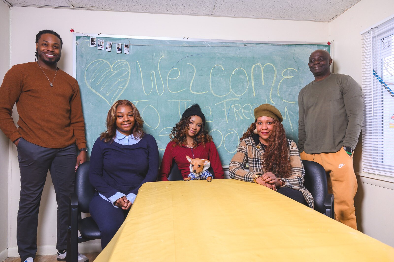 OYA members Akin Oluwadare, Seven Brown, Layla Broaden, Sheila Washington, and Bambo Oluwadare.