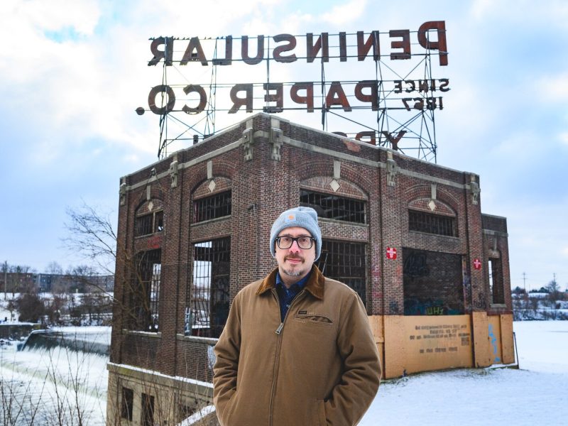 Ypsilanti City Manager Andrew Hellenga at the Peninsular Dam.
