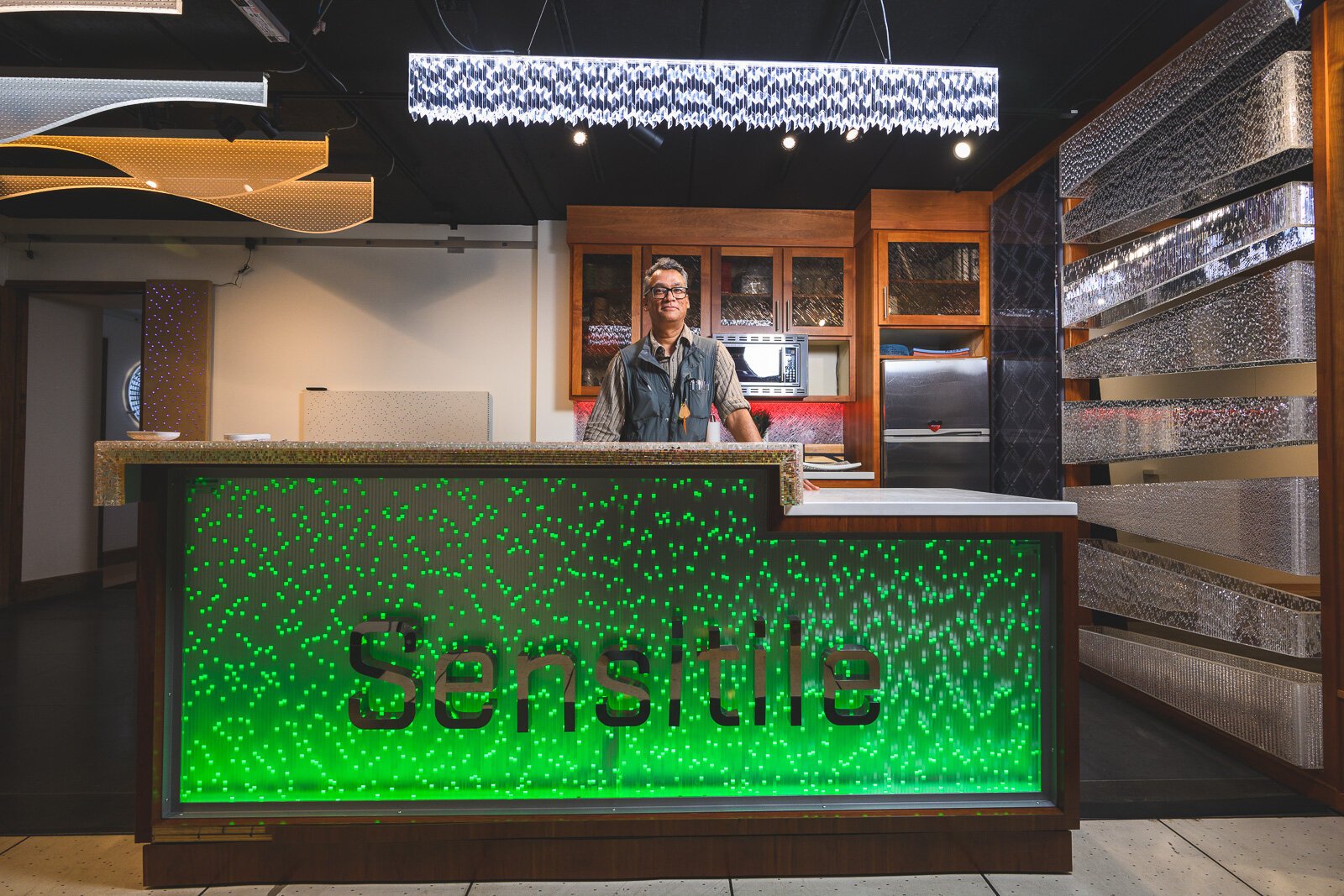 Sensitile founder Abhinand Lath in the Sensitile showroom.