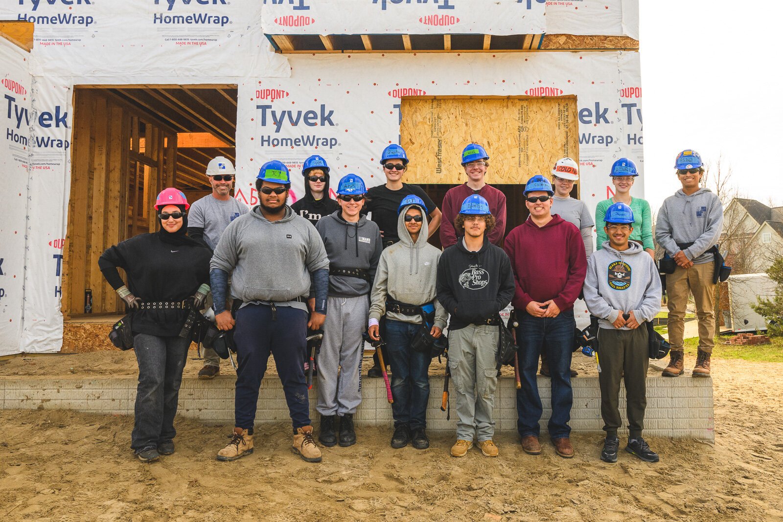 Mark Valchine with Ann Arbor Student Building Industry Program students.