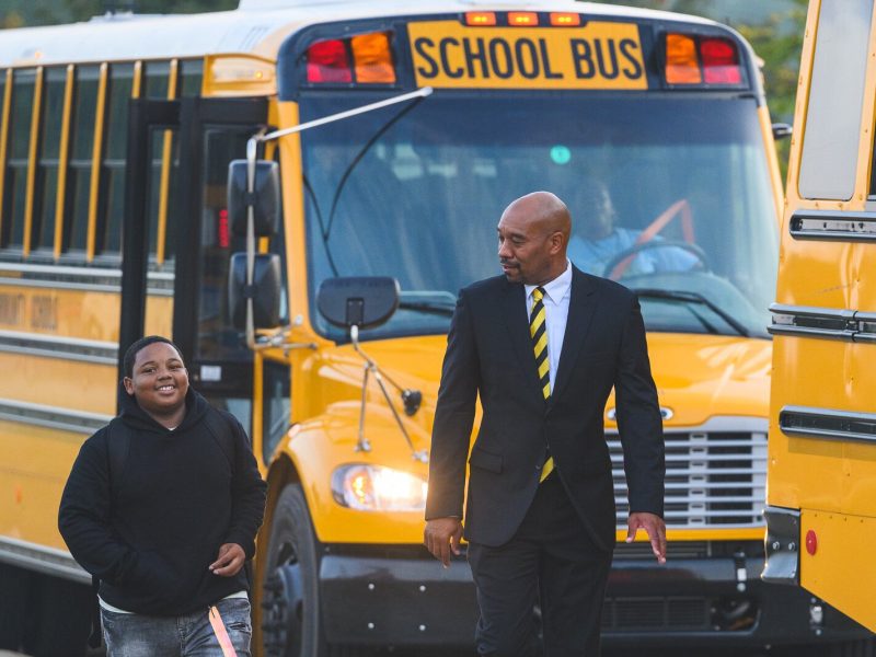 The first day of school at the new YCMS location.