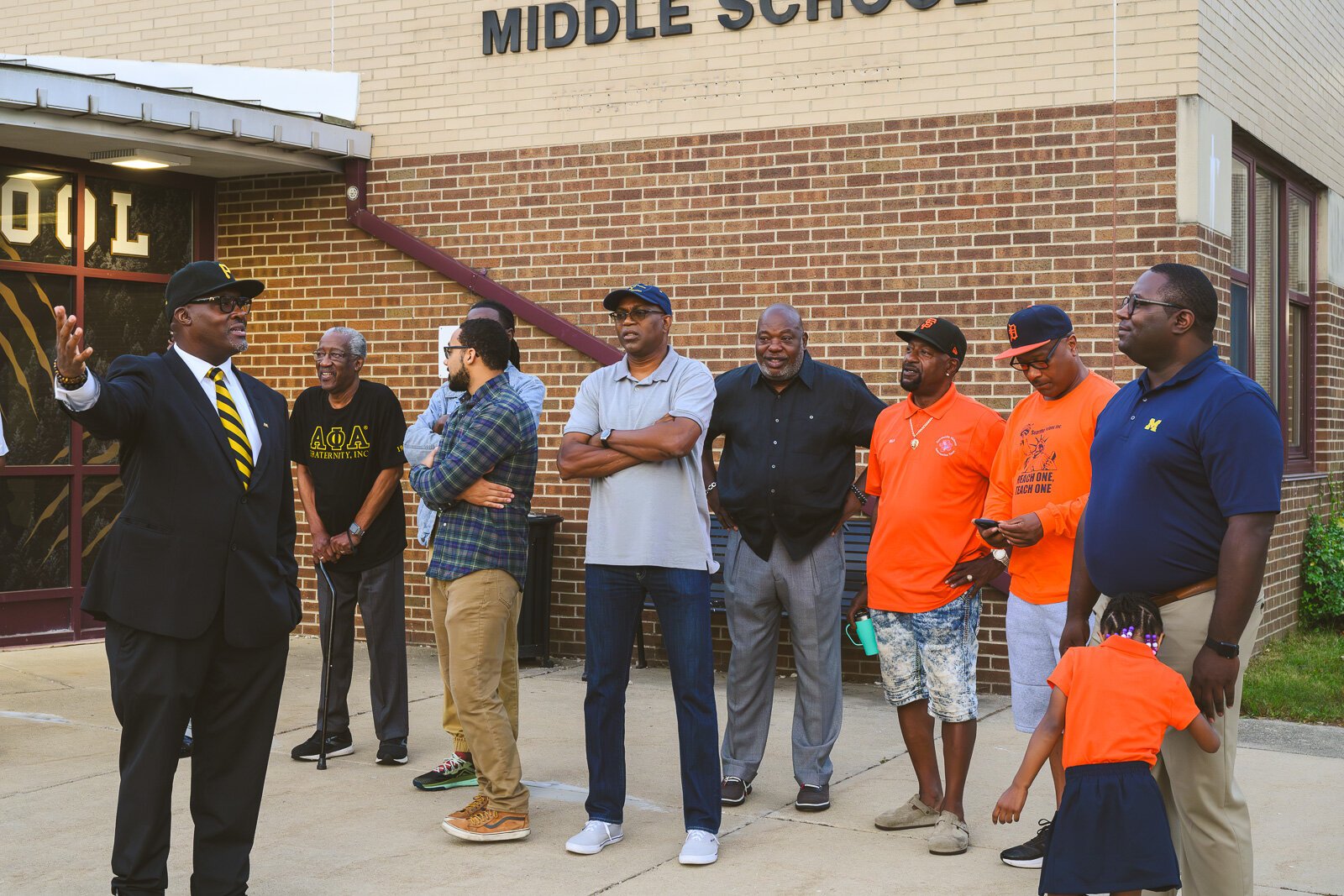 The "Clap In" welcoming students to the new YCMS location on the first day of school.