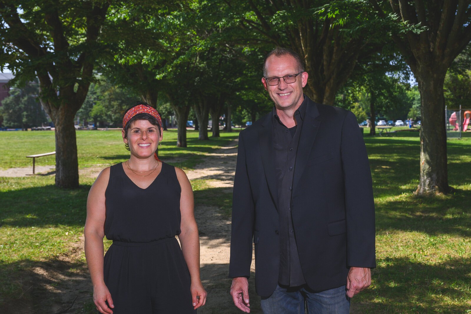Rachel Jacobson and Jeff Roth in Burns Park.