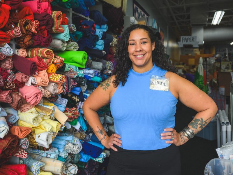 SCRAP Creative Reuse Ann Arbor executive director Claire Tyra.