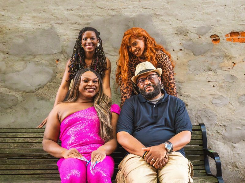 Dani Darling and London Beck (back row) with Baddie Brooks and Rod Wallace (front row) in Depot Town.