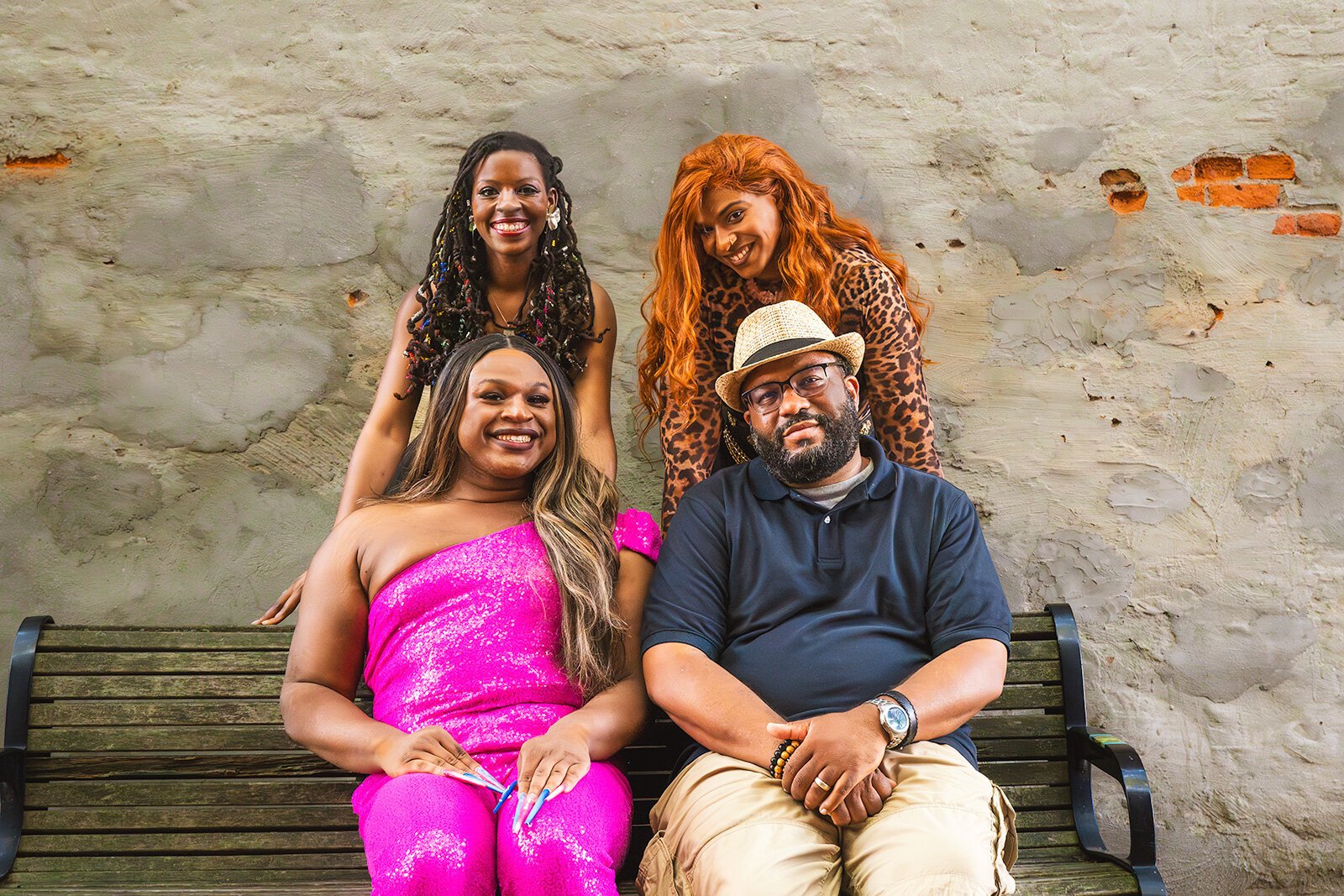 Dani Darling and London Beck (back row) with Baddie Brooks and Rod Wallace (front row) in Depot Town.