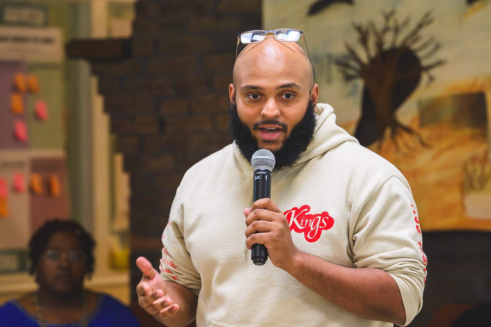 Educate Youth tutor Justice Mangual at the Educate Youth's graduation celebration.