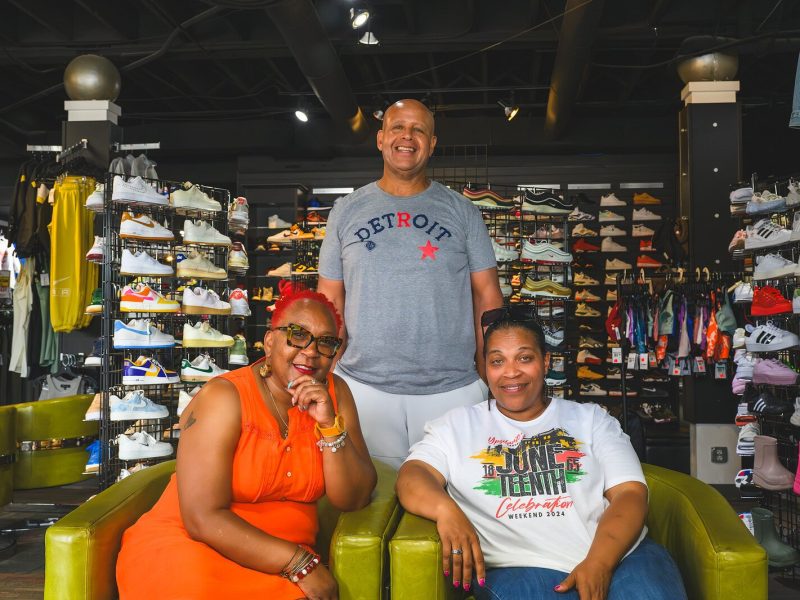 Cherisa Allen, Puffer Reds owner Eric Williams and Trisché Duckworth at Puffer Reds.