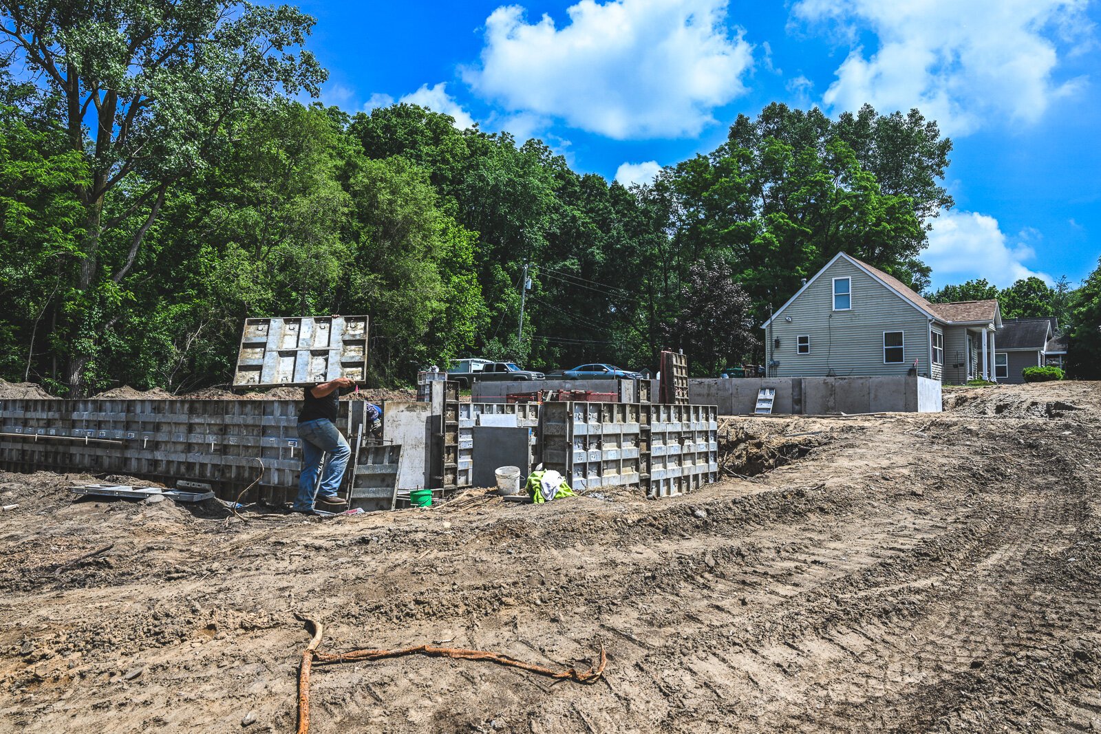New Habitat homes under construction on Firwood Street in Ypsilanti.