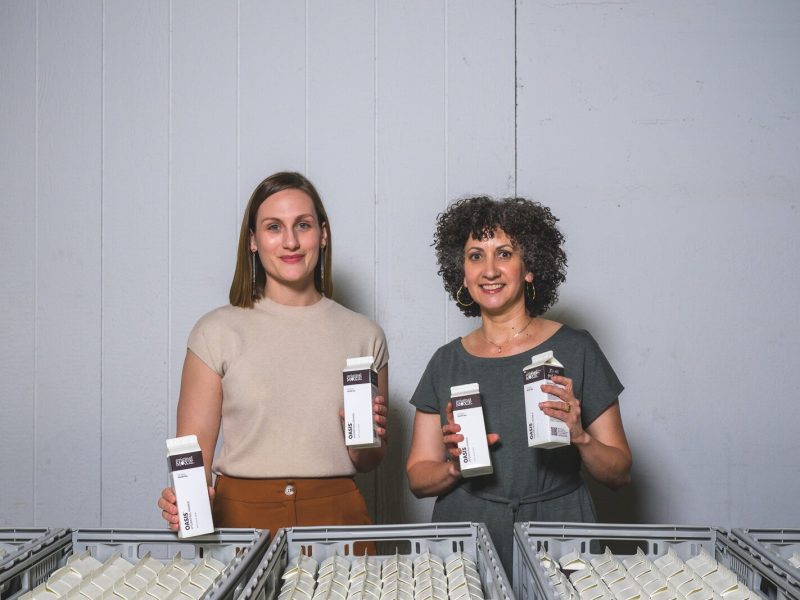 Dawn Marentay and Rachel Blistein at Ouila's facilities in Whitmore Lake.